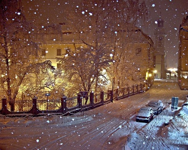 Вечерний снегопад