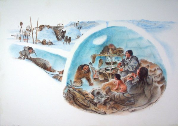 Иглу жилище эскимосов внутри