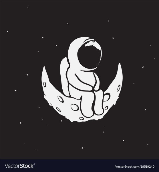 Космонавт сидит сидит на Луне