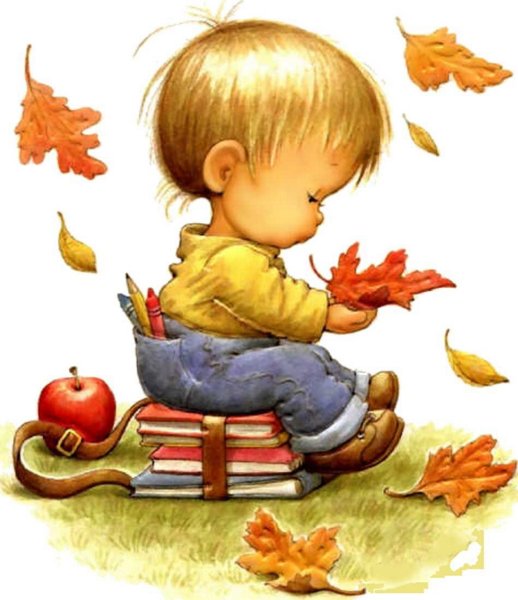 Мультяшные дети осень