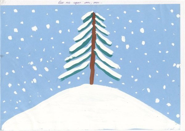 Рисование с детьми 3-4 лет на тему зима