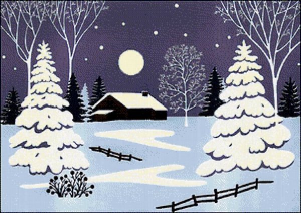 Рисунок на тему зимний пейзаж