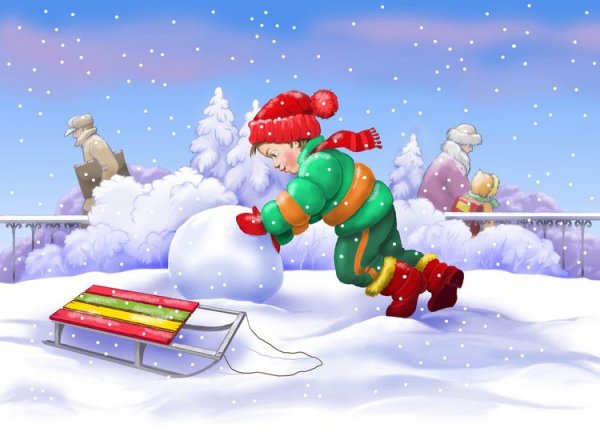 Снегопад иллюстрации для детей