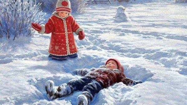 Зима и дети - удивительные картины Роберта Дункана