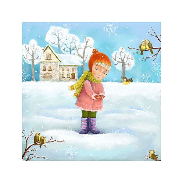 Девочка зимой для детей