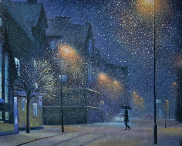 Снежные городские пейзажи