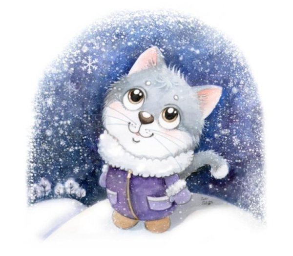 Новогодние мультяшные котята