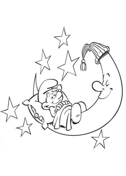 Месяц раскраска