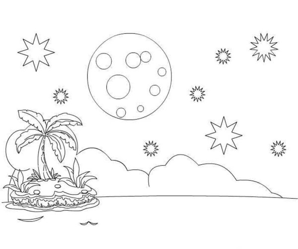 Остров раскраска