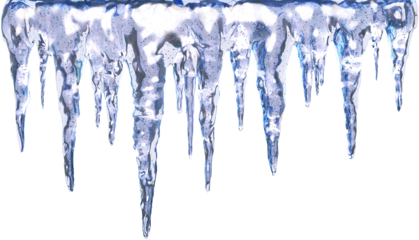 Сосульки на белом фоне