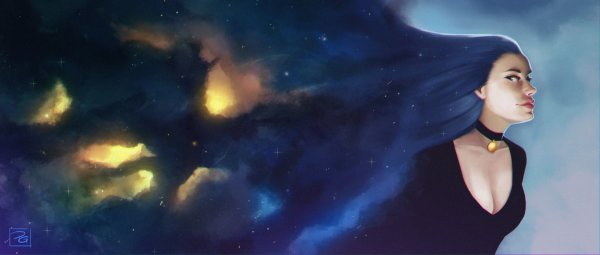 Арты космос девушка