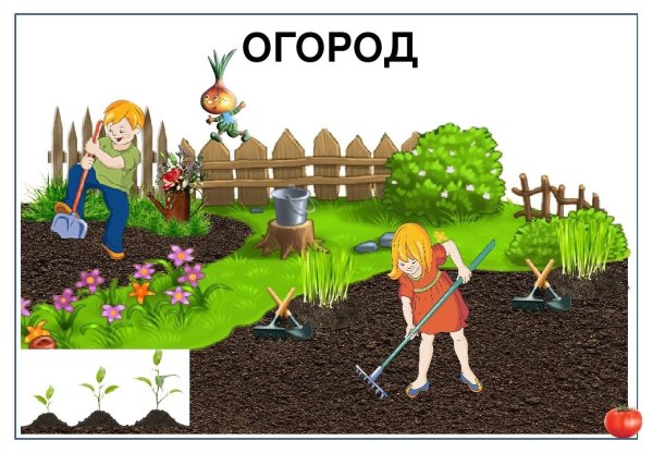 Огород с овощами для детей