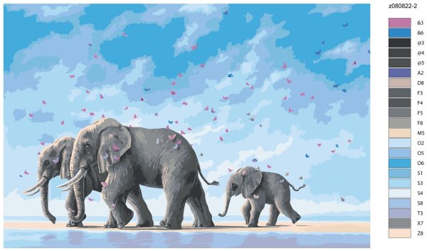 Семья слонов картина