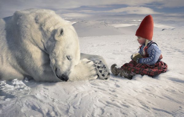 Белый медведь девочка