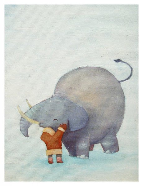 Слон обнимает