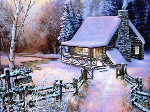 Заснеженный сказочный домик