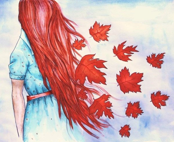 Рисунки осени для срисовки