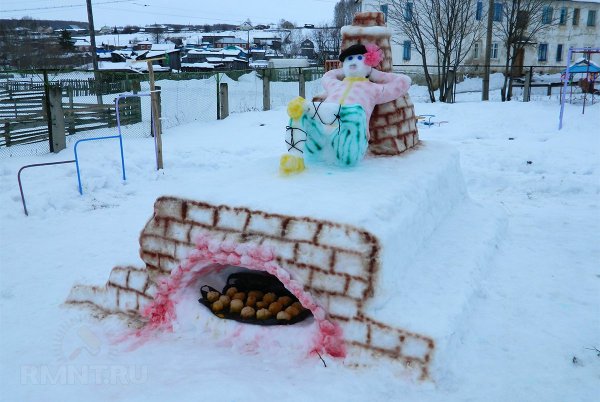 Печь из снега