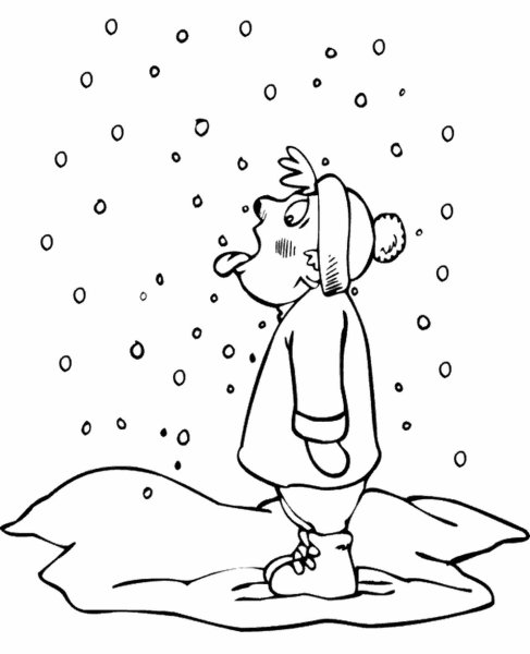 Снег раскраска для детей