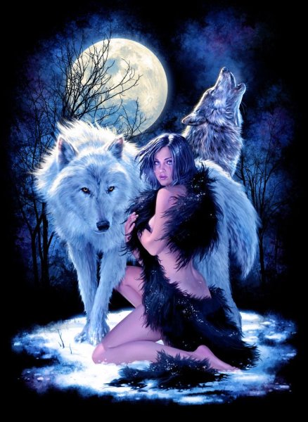 Девушка с волком