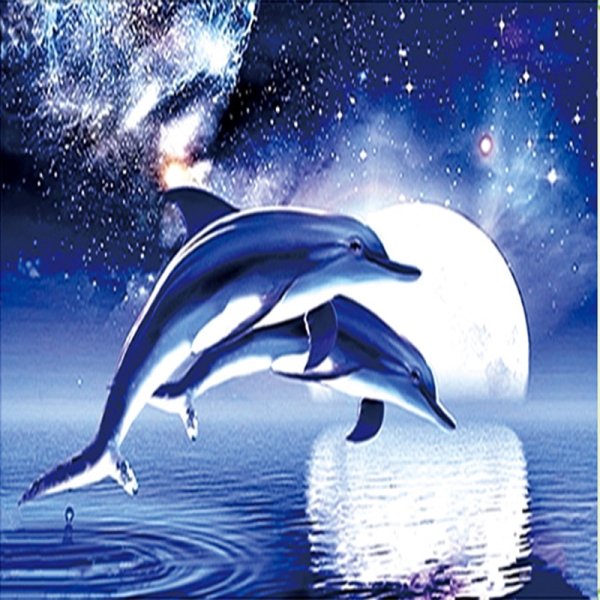Алмазная мозайка с дельфинами