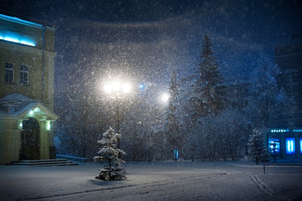 Зимняя ночь в городе