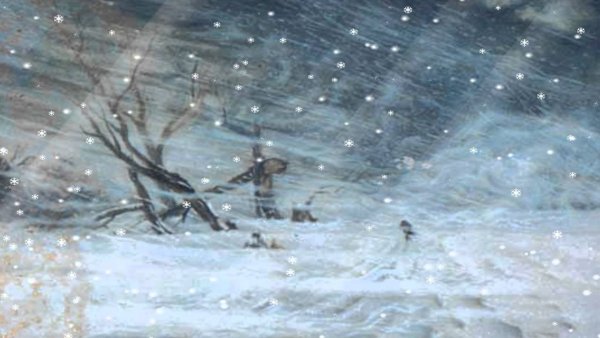 Вьюга зимой для детей