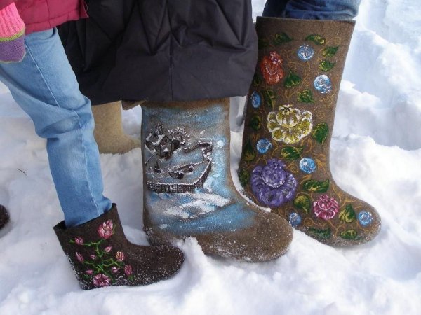 Красивые валенки зима