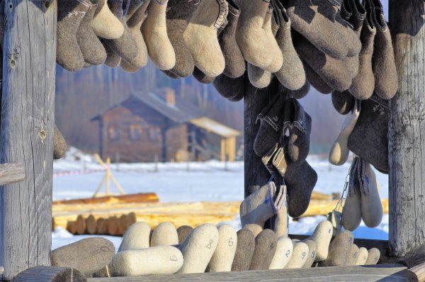 Валенки в деревне