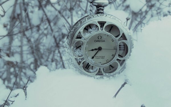 Часы в снегу
