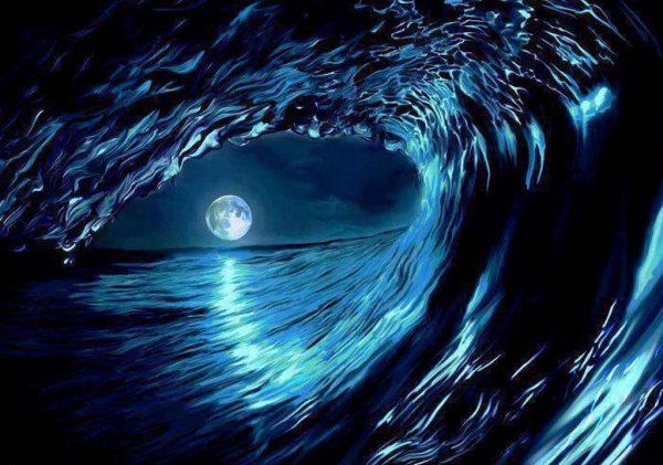 Море волны ночь