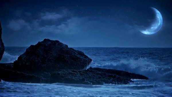 Море волны ночь