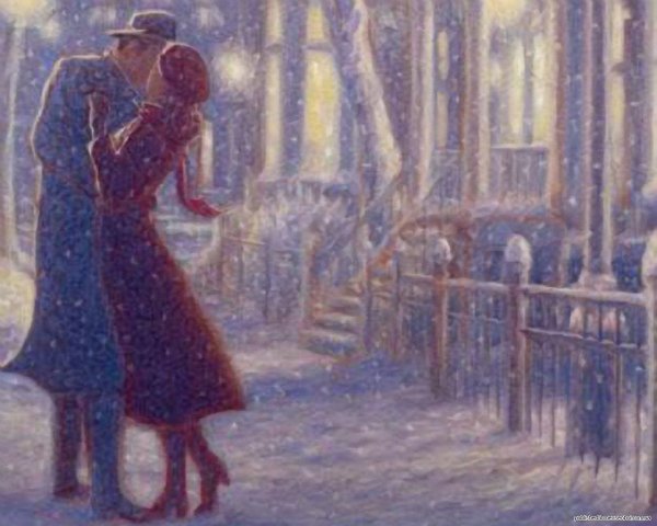 Зимняя романтика живопись