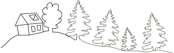 Домики на окна к новому году трафареты