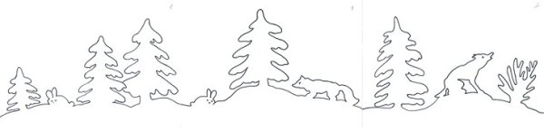 Трафарет сугробы для вырезания