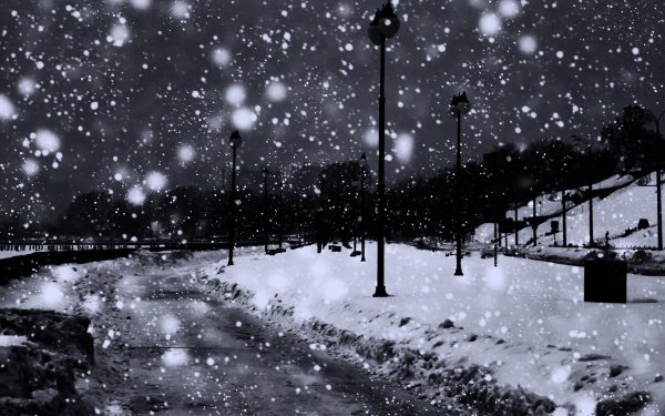 Снегопад в городе