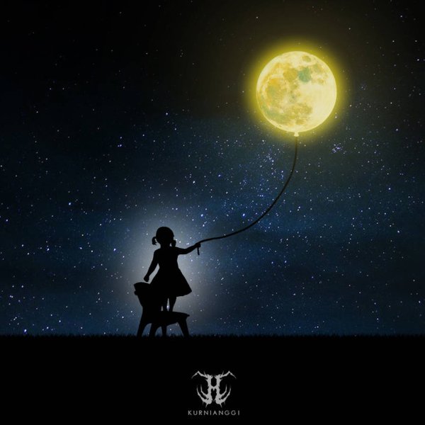 Картинка девочка с луной на веревочке