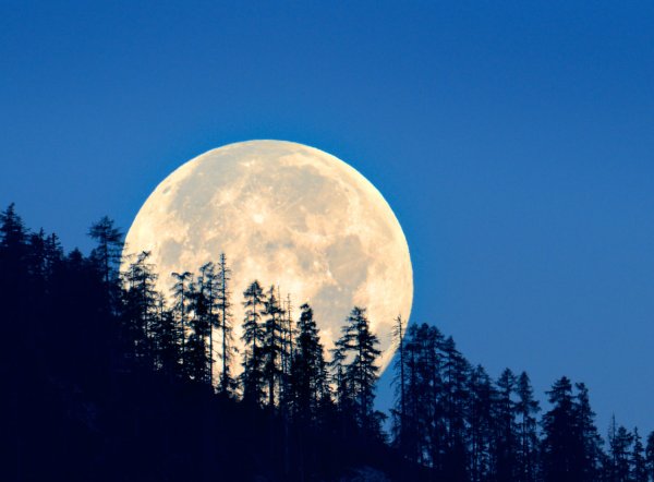 Огромная Луна на горизонте