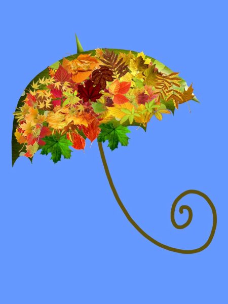 Зонт из листвы