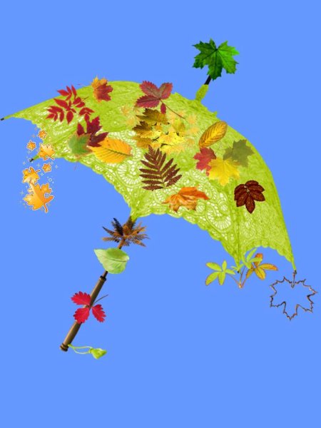 Зонт из листьев поделка