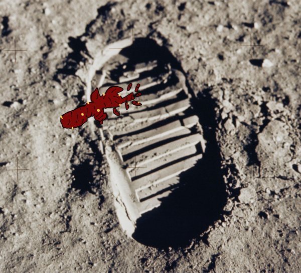 След Нила Армстронга на Луне