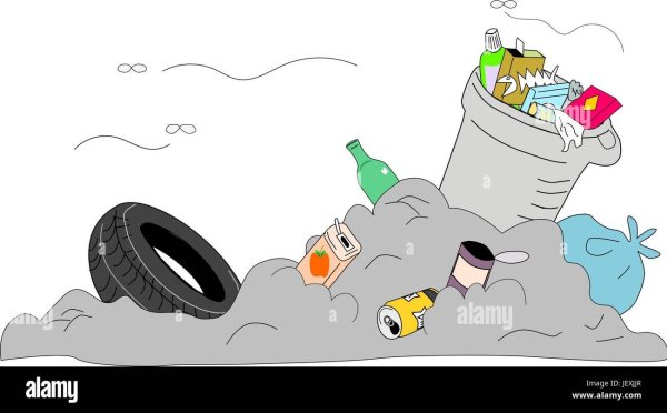 Загрязнение мусором рисунок