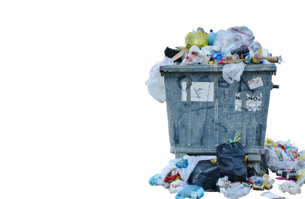 Куча мусора на белом фоне