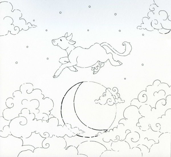 Луна рисунок точками ребенку