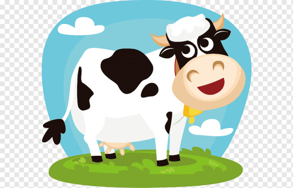 Корова с теленком мультяшные