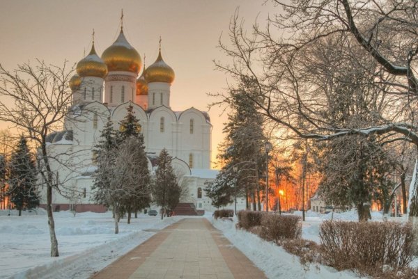 Зима Церковь утро Ярославль