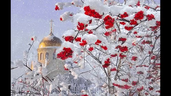 Храм и зимняя ветка