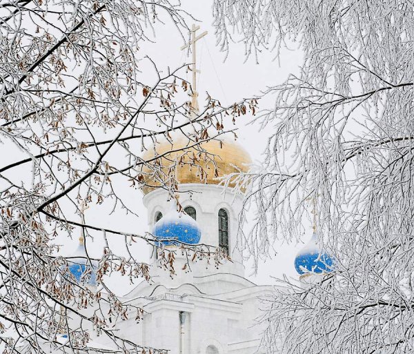 Купол церкви в снегу