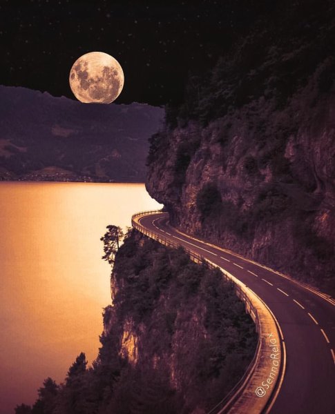 Ночь Луна дорога