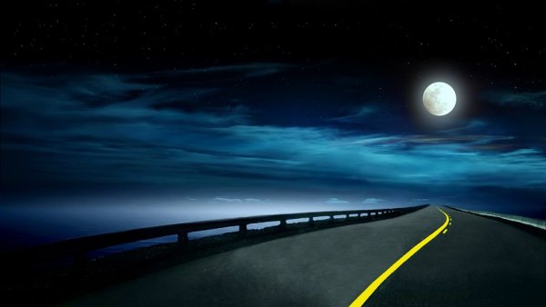 Ночь Луна дорога
